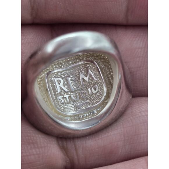 MODERNIST ROBERT LEE MORRIS STERLING SILVER ONYX BLACK RING SIZE 7 - Picture 9 of 16